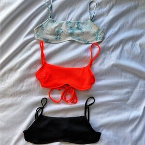 Trendy Bralette Set - Tie-Dye, Orange, Black